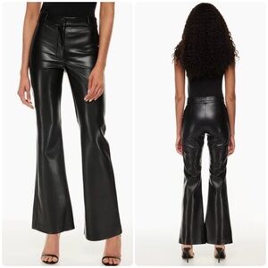 Aritizia Wilfred Cabaret High-rise Slim-fit Flared Vegan Leather Pant Black 6